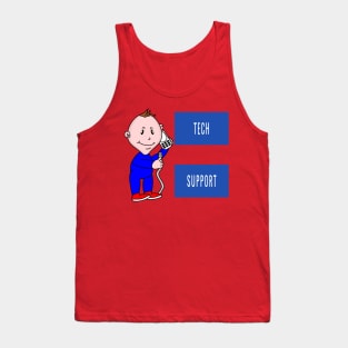 Tech Support Parody Kid Answering Technical Questions Tank Top